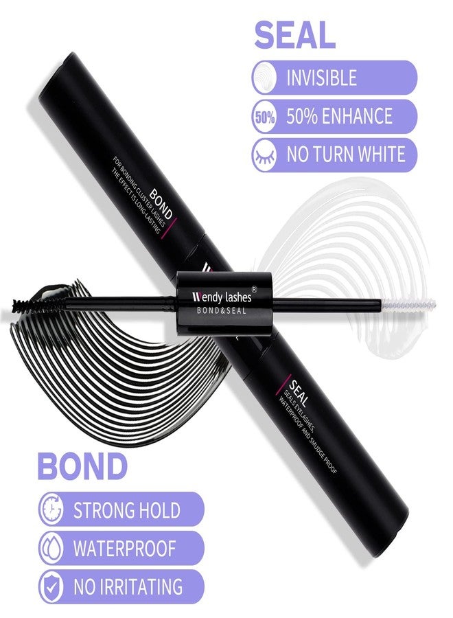 WENDY LASHES Lash Glue Bond and Seal for DIY: 1-Pcs, Wendy, 2 in 1, Strong & Flexible Hold, 5ml Black Bond, 5ml Clear Seal, Black Pack - Image 2